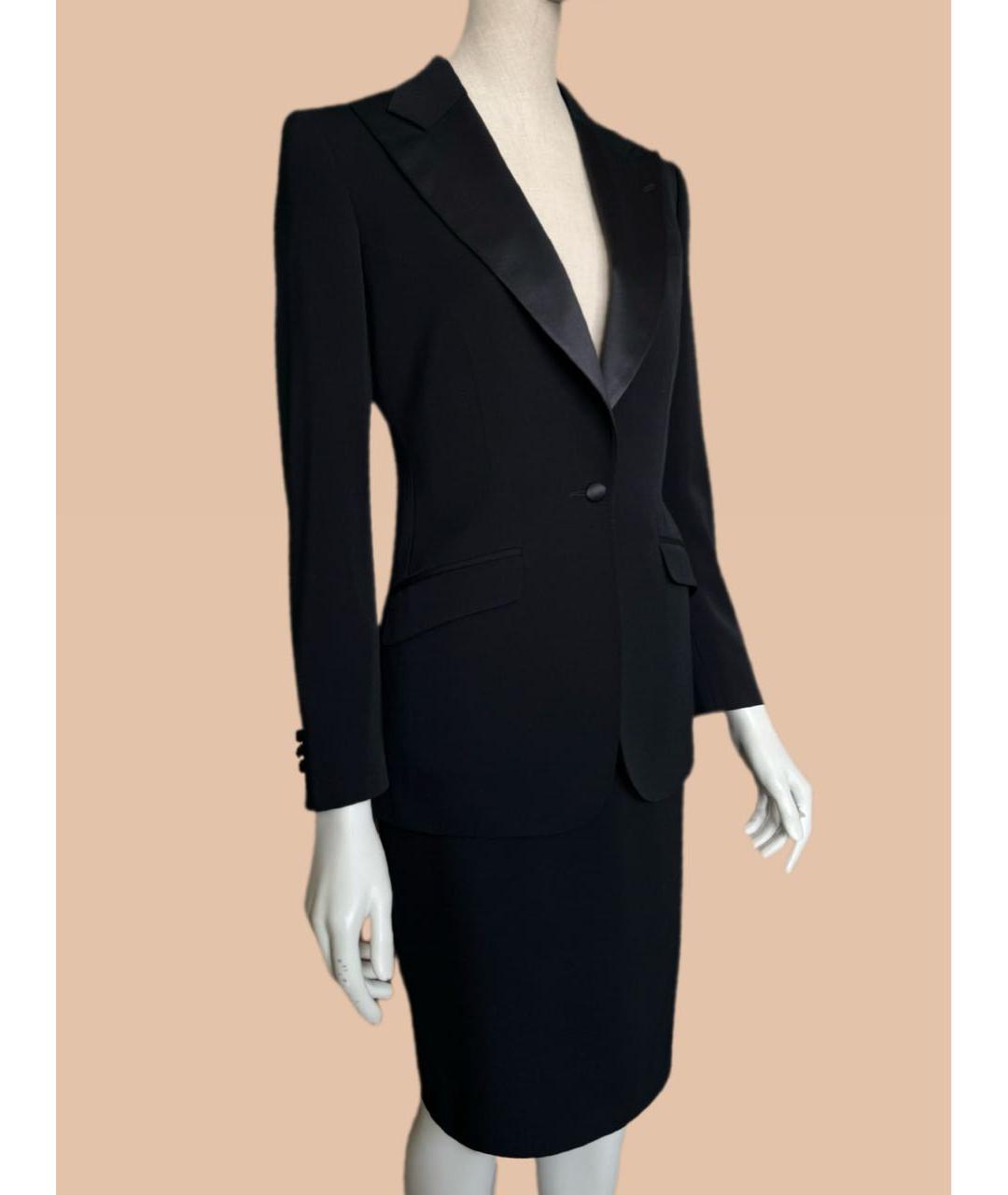 THIERRY MUGLER VINTAGE Черный шерстяной костюм с юбками, фото 7