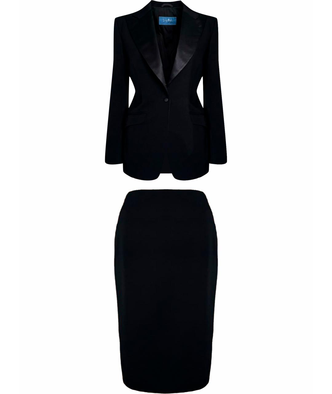 THIERRY MUGLER VINTAGE Черный шерстяной костюм с юбками, фото 1