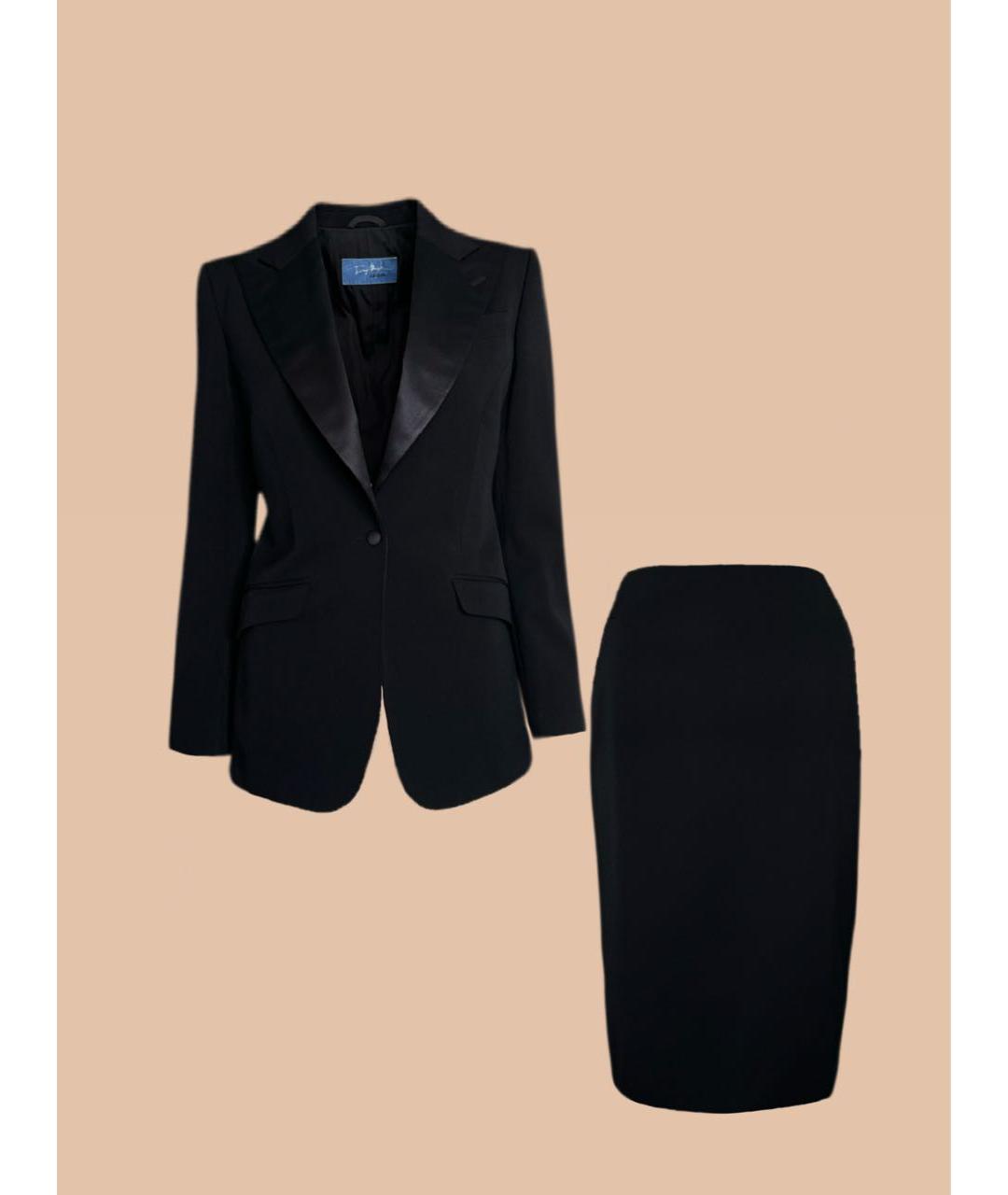 THIERRY MUGLER VINTAGE Черный шерстяной костюм с юбками, фото 8