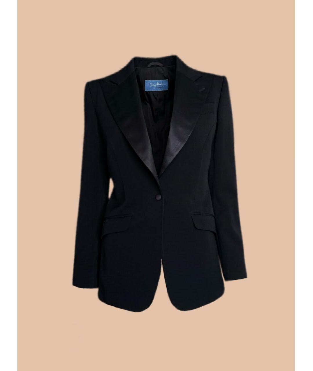 THIERRY MUGLER VINTAGE Черный шерстяной костюм с юбками, фото 2