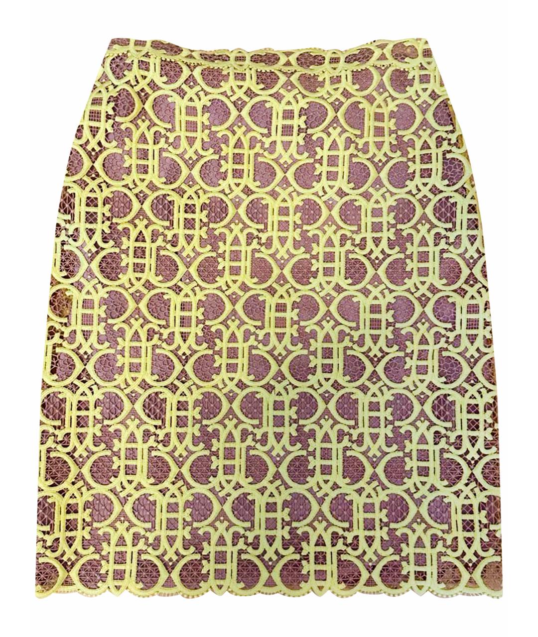 EMILIO PUCCI Желтая вискозная юбка миди, фото 1