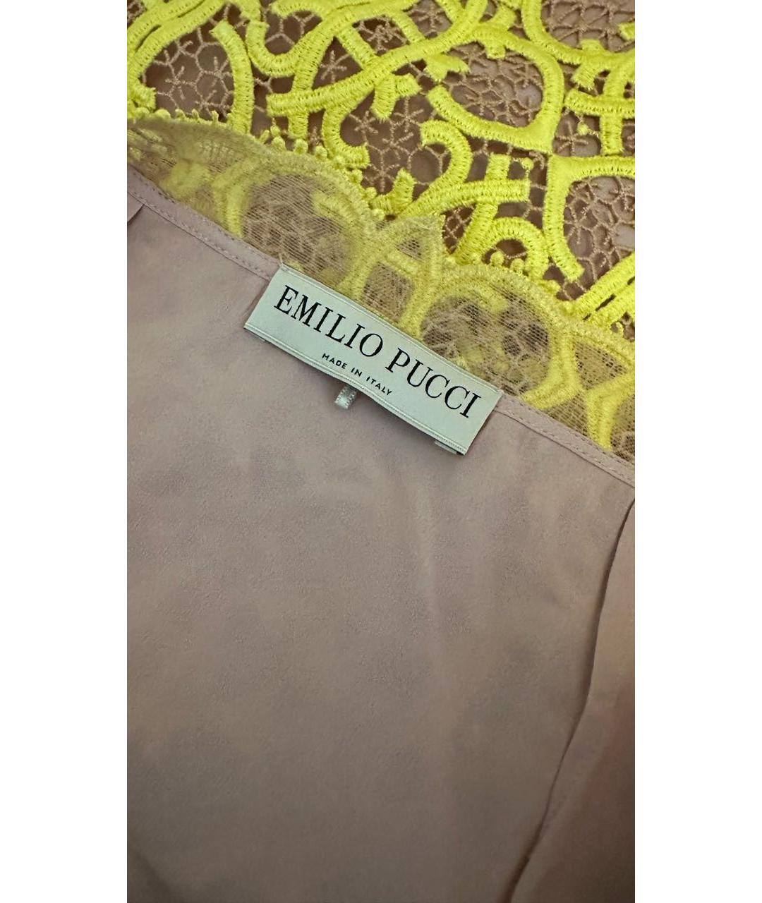 EMILIO PUCCI Желтая вискозная юбка миди, фото 3