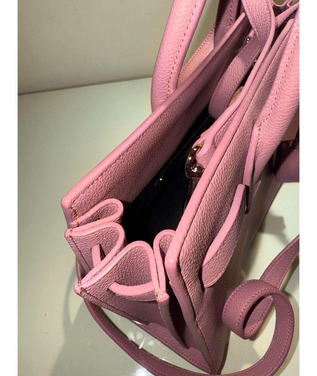 SAINT LAURENT Розовая кожаная сумка через плечо, фото 4