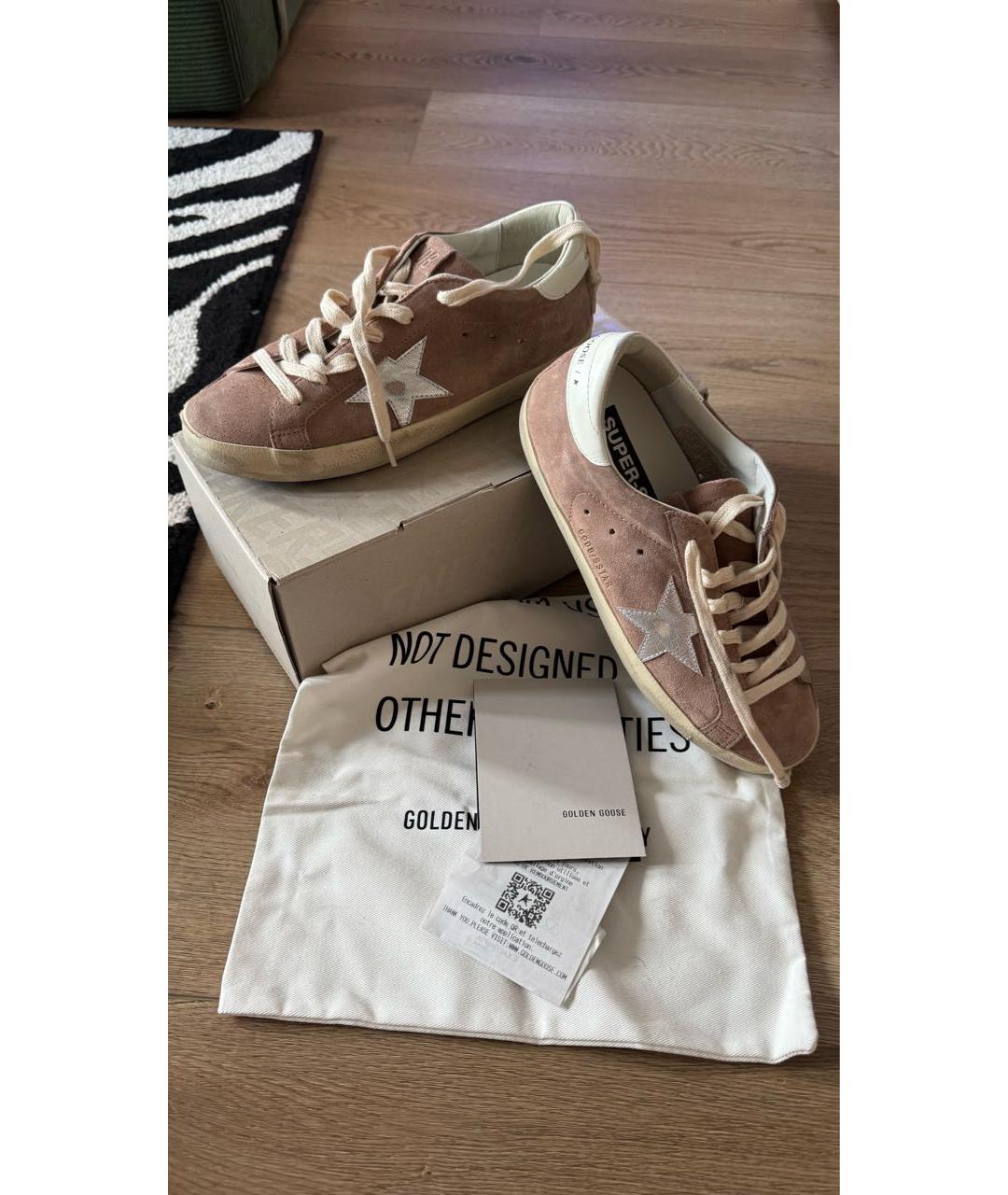 GOLDEN GOOSE Розовые кожаные кеды, фото 5