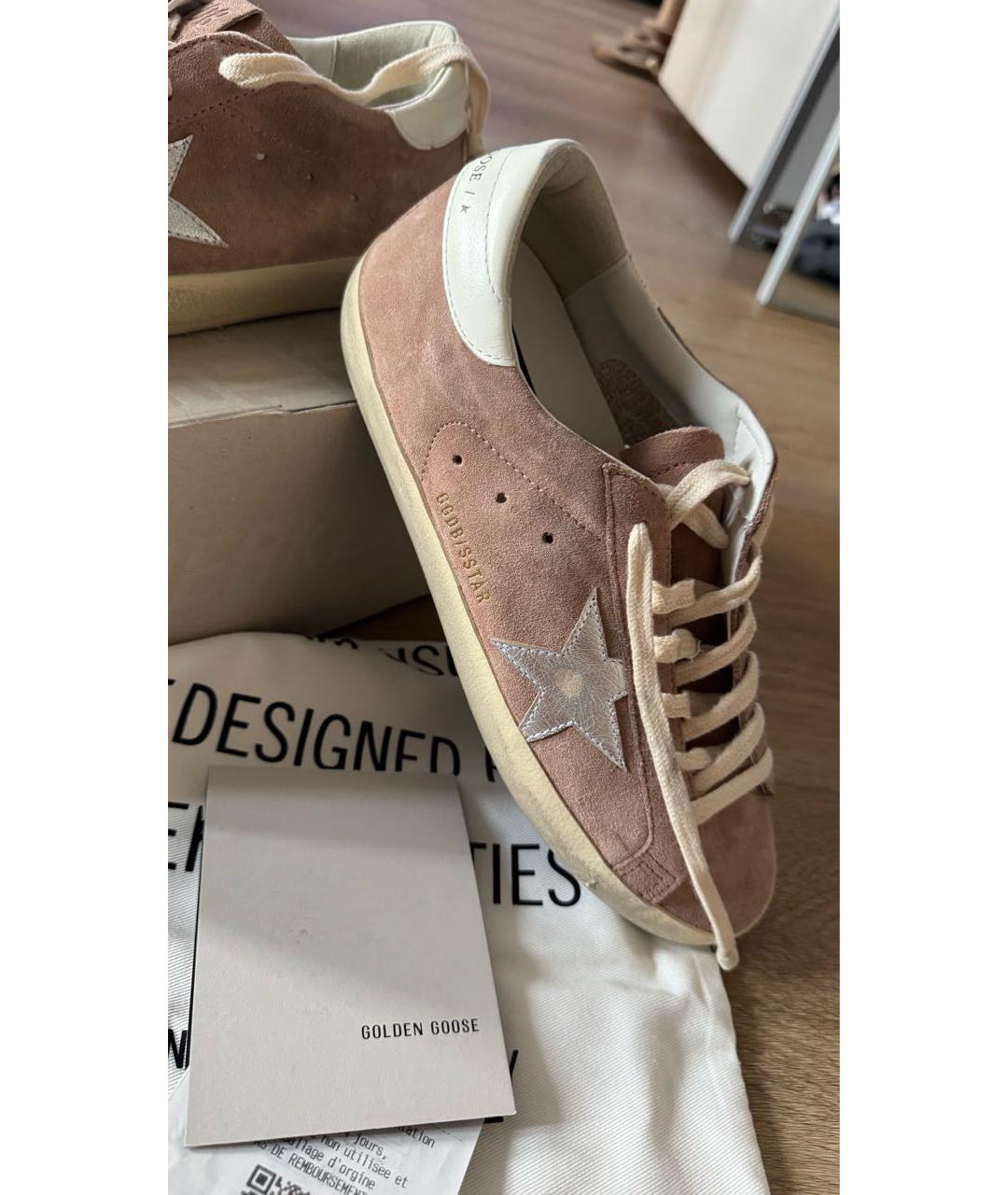 GOLDEN GOOSE Розовые кожаные кеды, фото 6