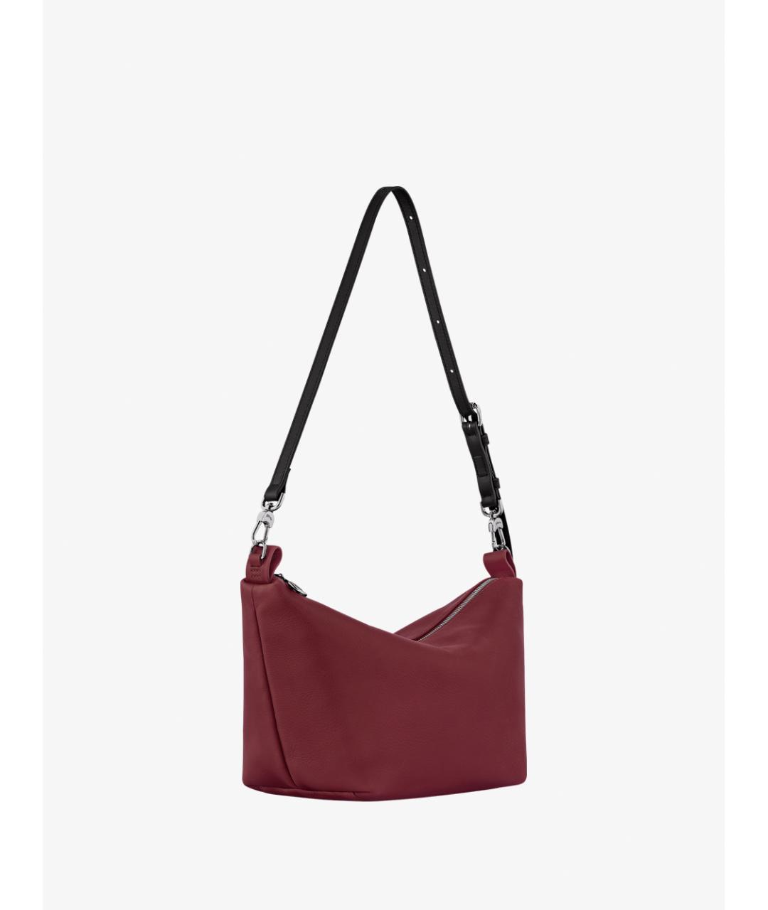 LONGCHAMP Бордовая кожаная сумка через плечо, фото 2