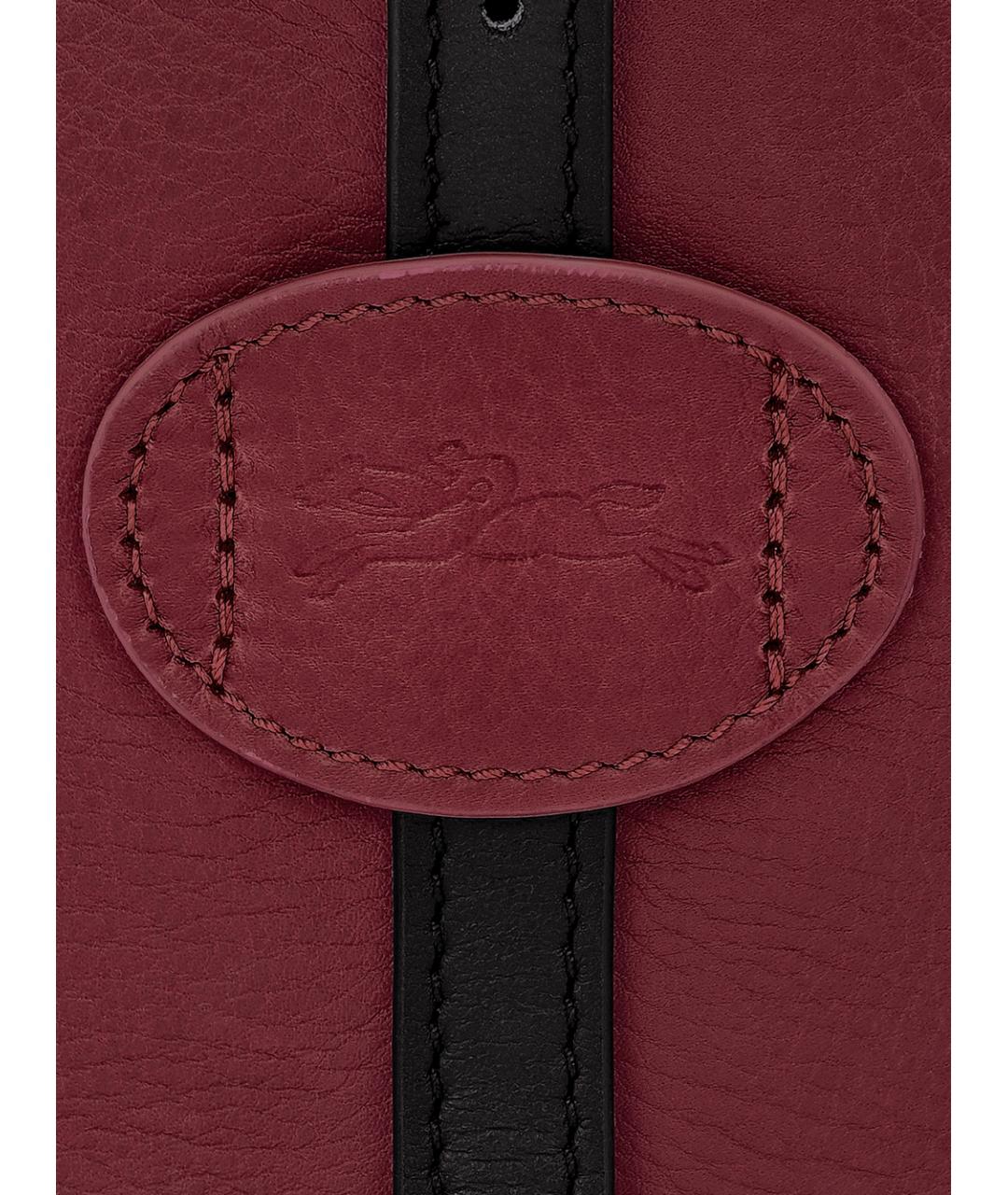 LONGCHAMP Бордовая кожаная сумка через плечо, фото 3