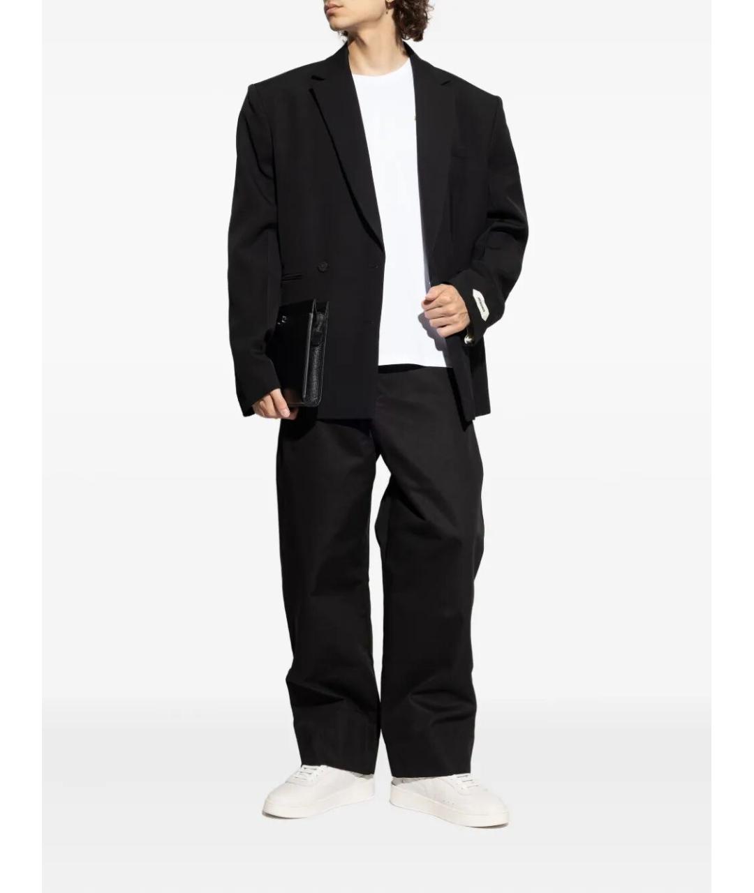 JACQUEMUS Черные хлопковые повседневные брюки, фото 4