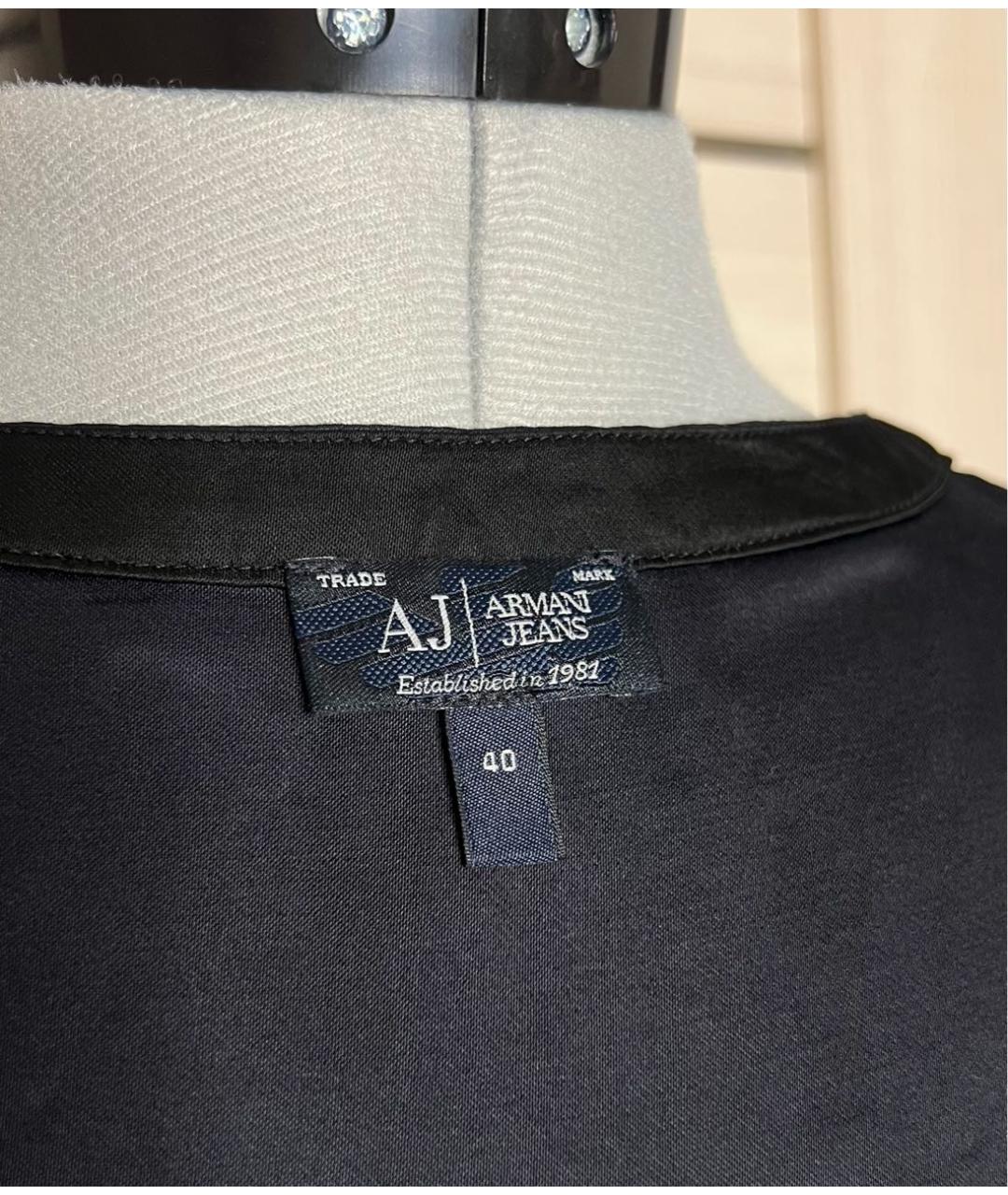 ARMANI JEANS Черная полиэстеровая блузы, фото 3