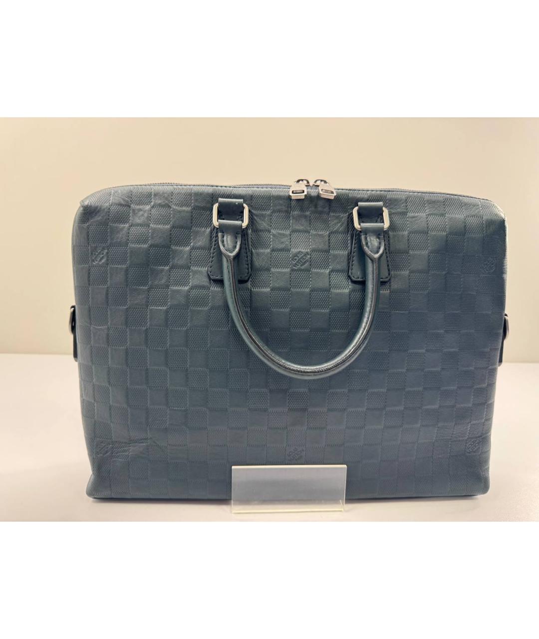 LOUIS VUITTON Зеленый кожаный портфель, фото 2