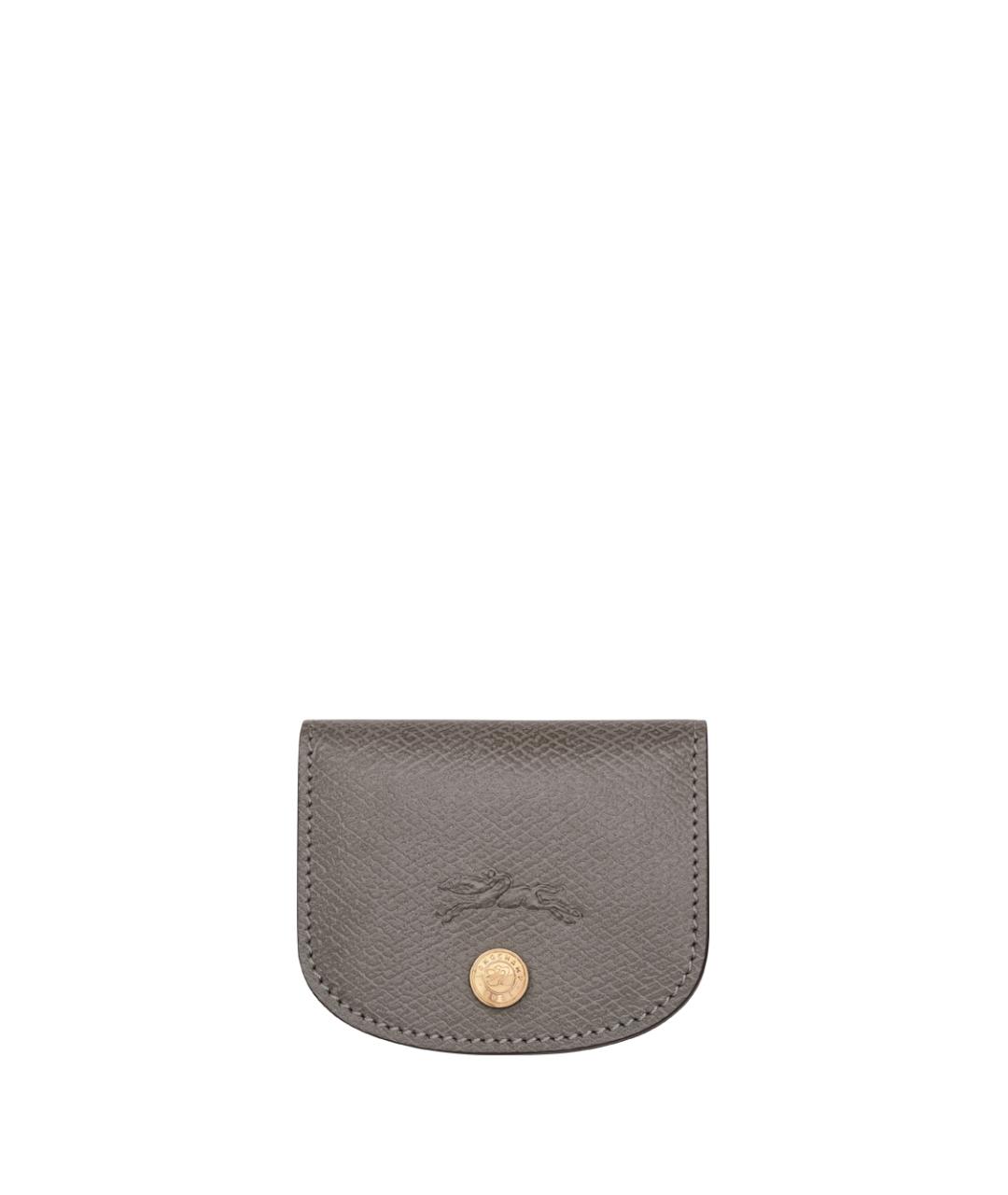 LONGCHAMP Антрацитовый кожаный кошелек, фото 1