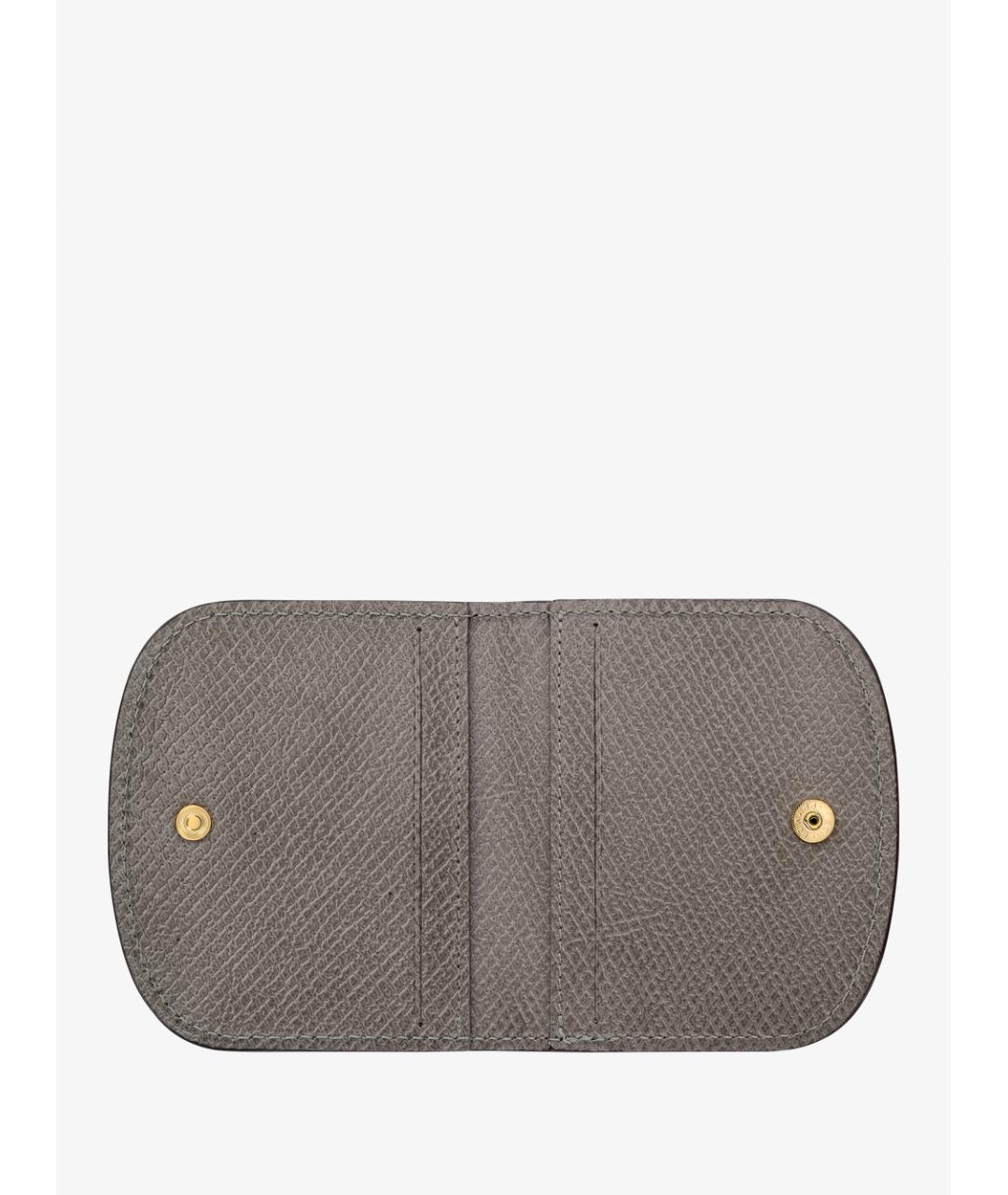 LONGCHAMP Антрацитовый кожаный кошелек, фото 3