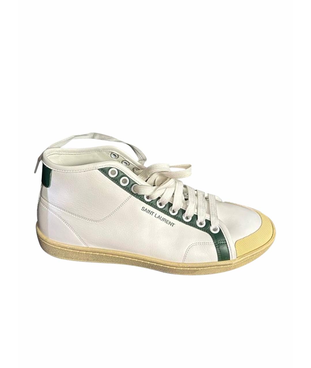 SAINT LAURENT Белые кожаные кеды, фото 1