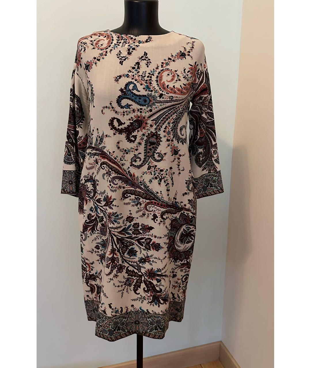 ETRO Бежевое шерстяное повседневное платье, фото 7