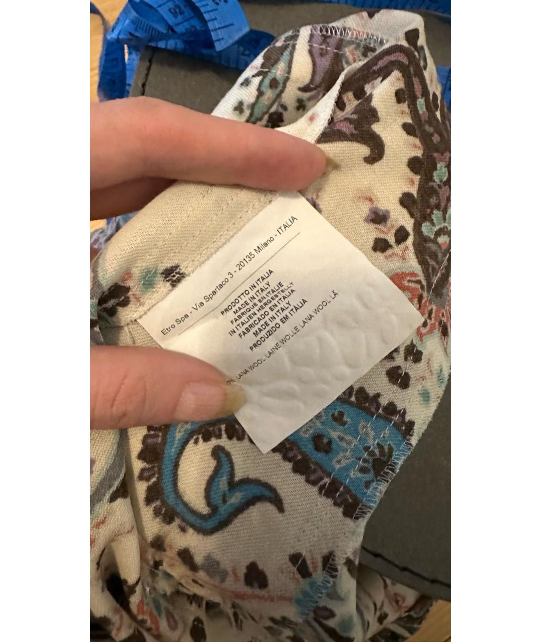 ETRO Бежевое шерстяное повседневное платье, фото 5