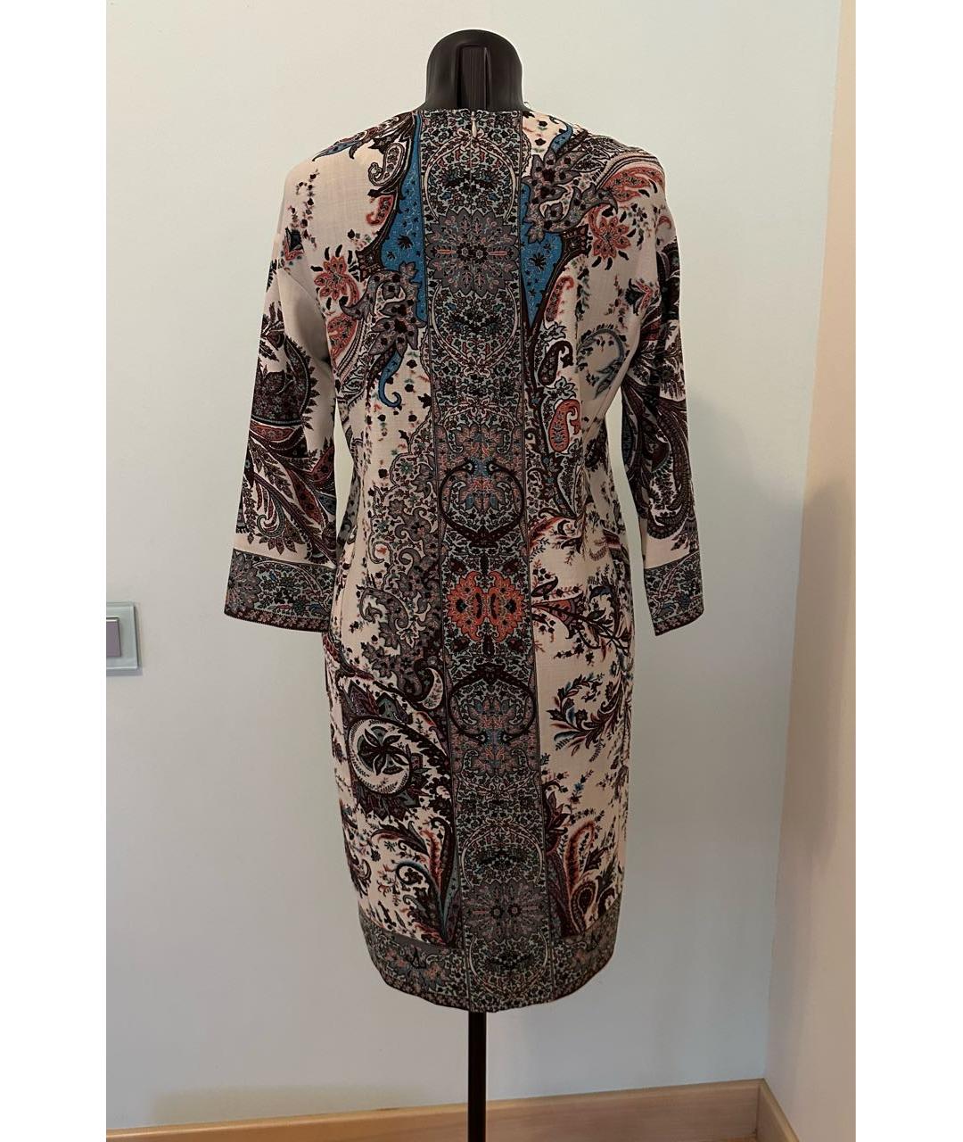 ETRO Бежевое шерстяное повседневное платье, фото 2