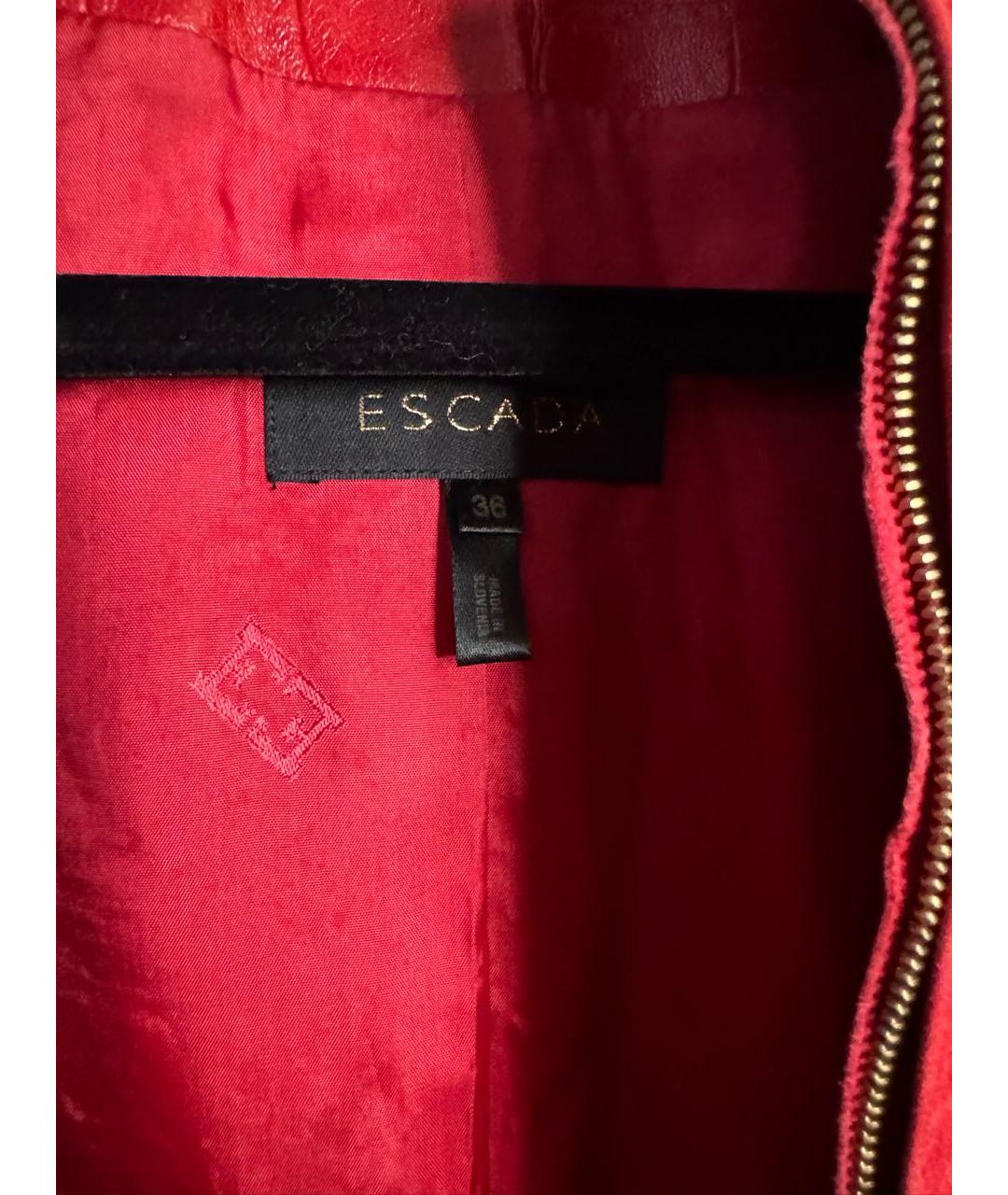 ESCADA Коралловая кожаная куртка, фото 6