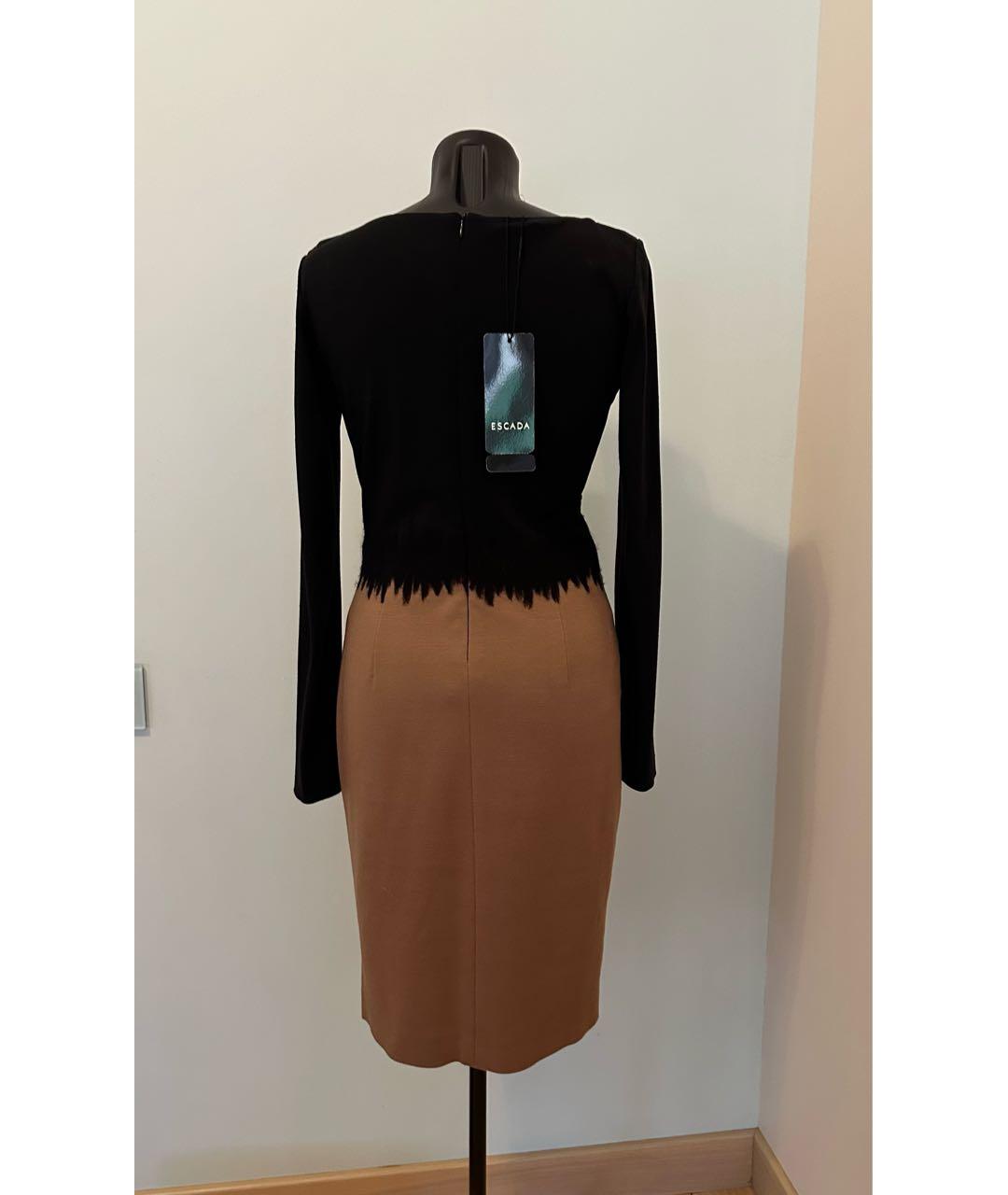 ESCADA Черное шерстяное повседневное платье, фото 2