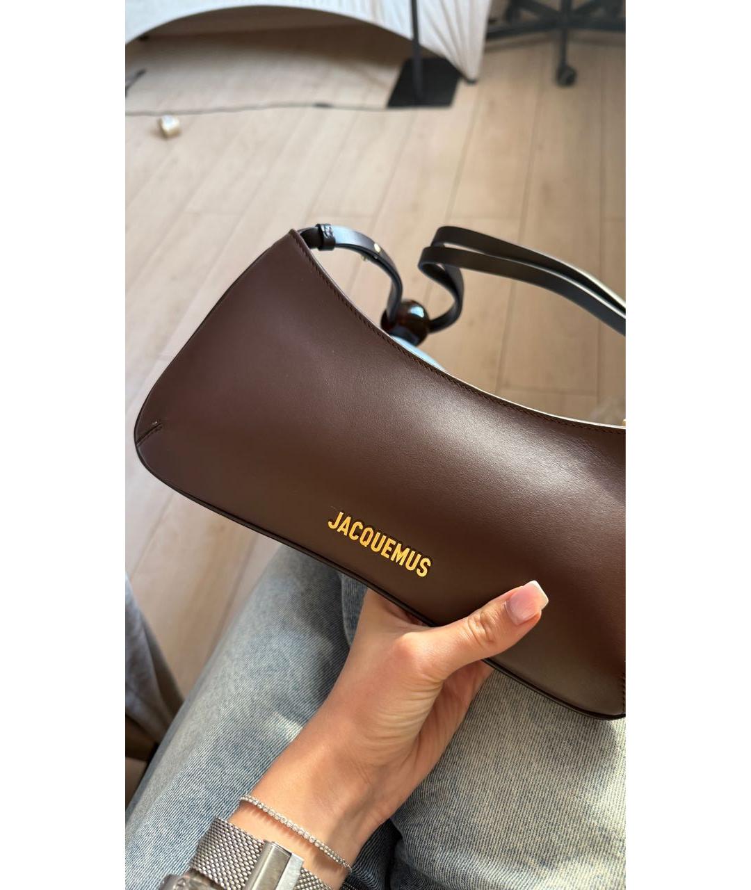 JACQUEMUS Коричневая кожаная сумка через плечо, фото 2