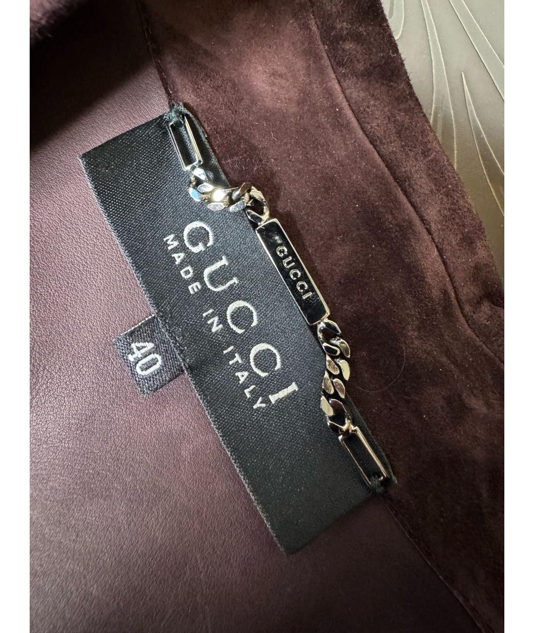 GUCCI Бордовая замшевая куртка, фото 6