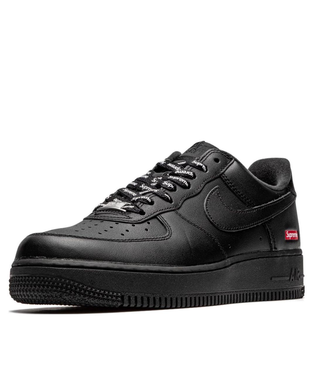 NIKE Черные кожаные низкие кроссовки / кеды, фото 2