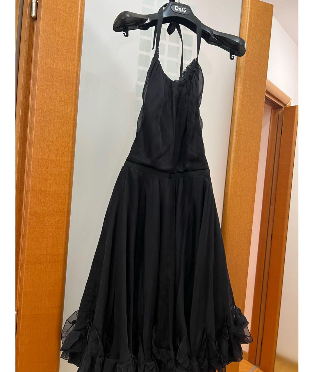 DOLCE&GABBANA Черное шелковое вечернее платье, фото 7