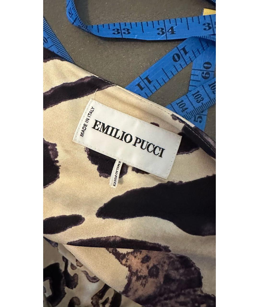 EMILIO PUCCI Бежевое шелковое платье, фото 3