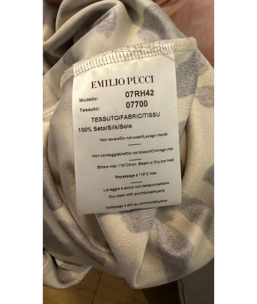 EMILIO PUCCI Бежевое шелковое платье, фото 4