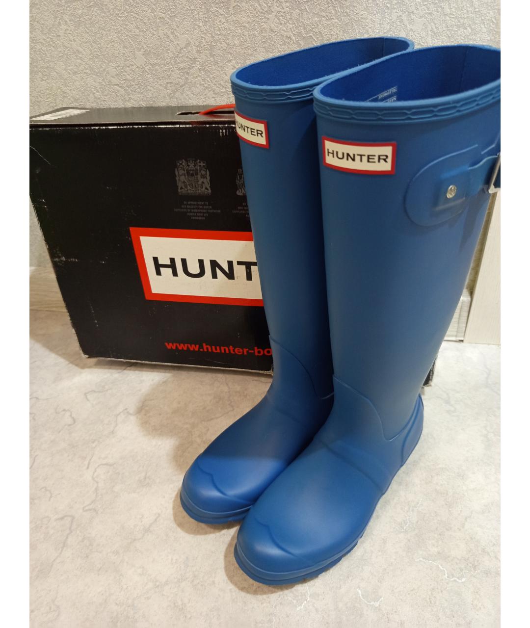 HUNTER Синие резиновые сапоги, фото 7