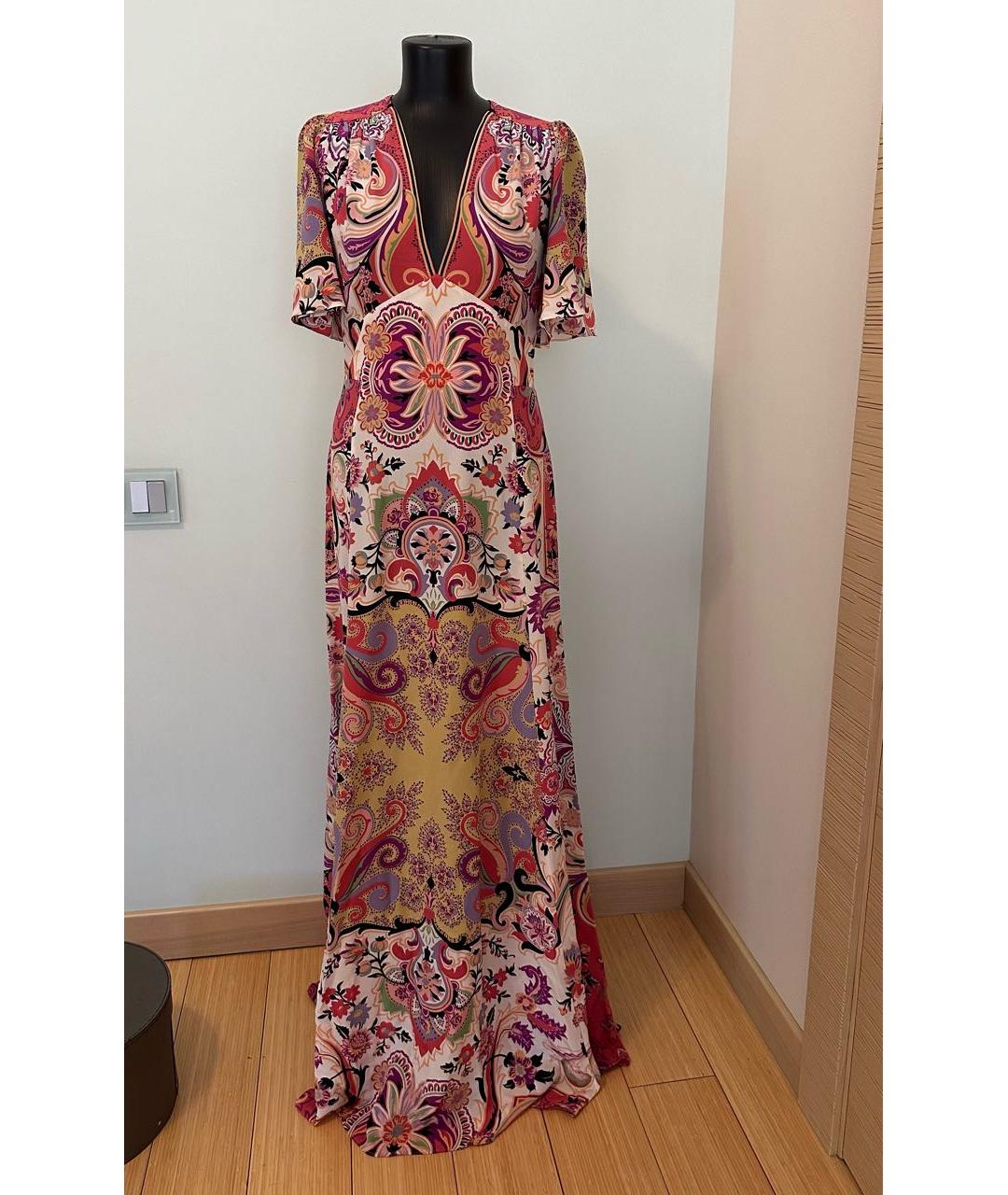 ETRO Мульти шелковое вечернее платье, фото 6