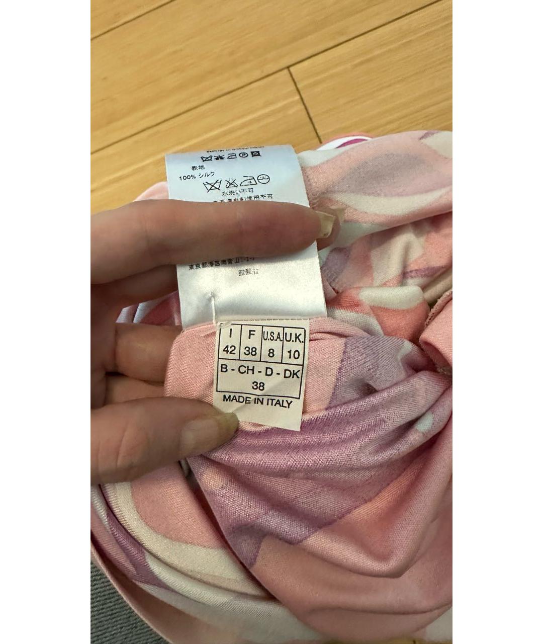 EMILIO PUCCI Розовое шелковое платье, фото 5