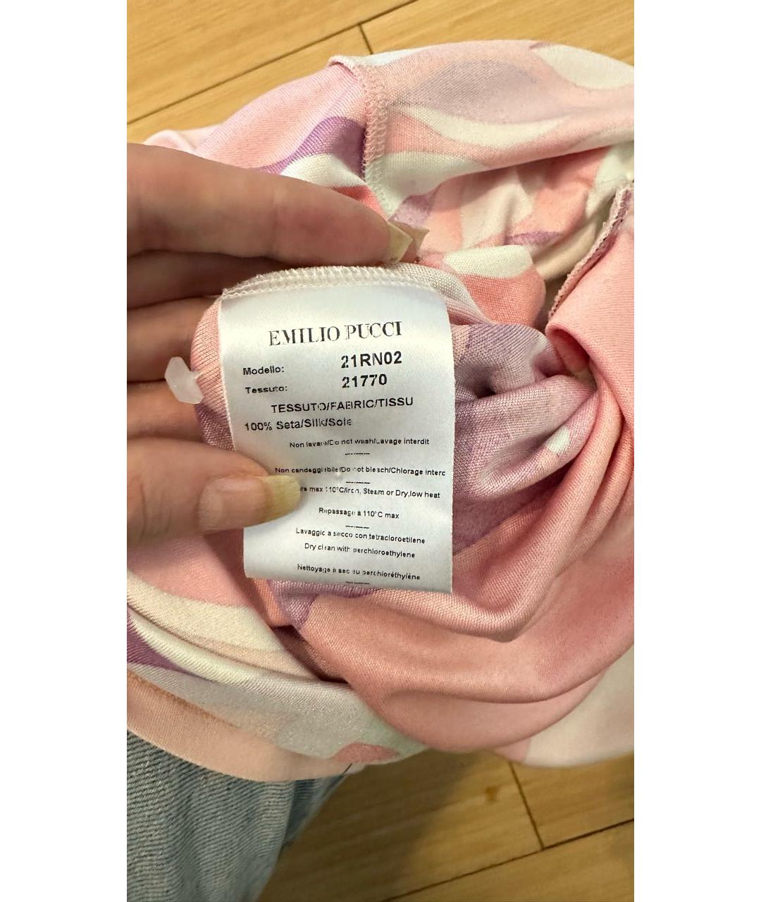 EMILIO PUCCI Розовое шелковое платье, фото 6