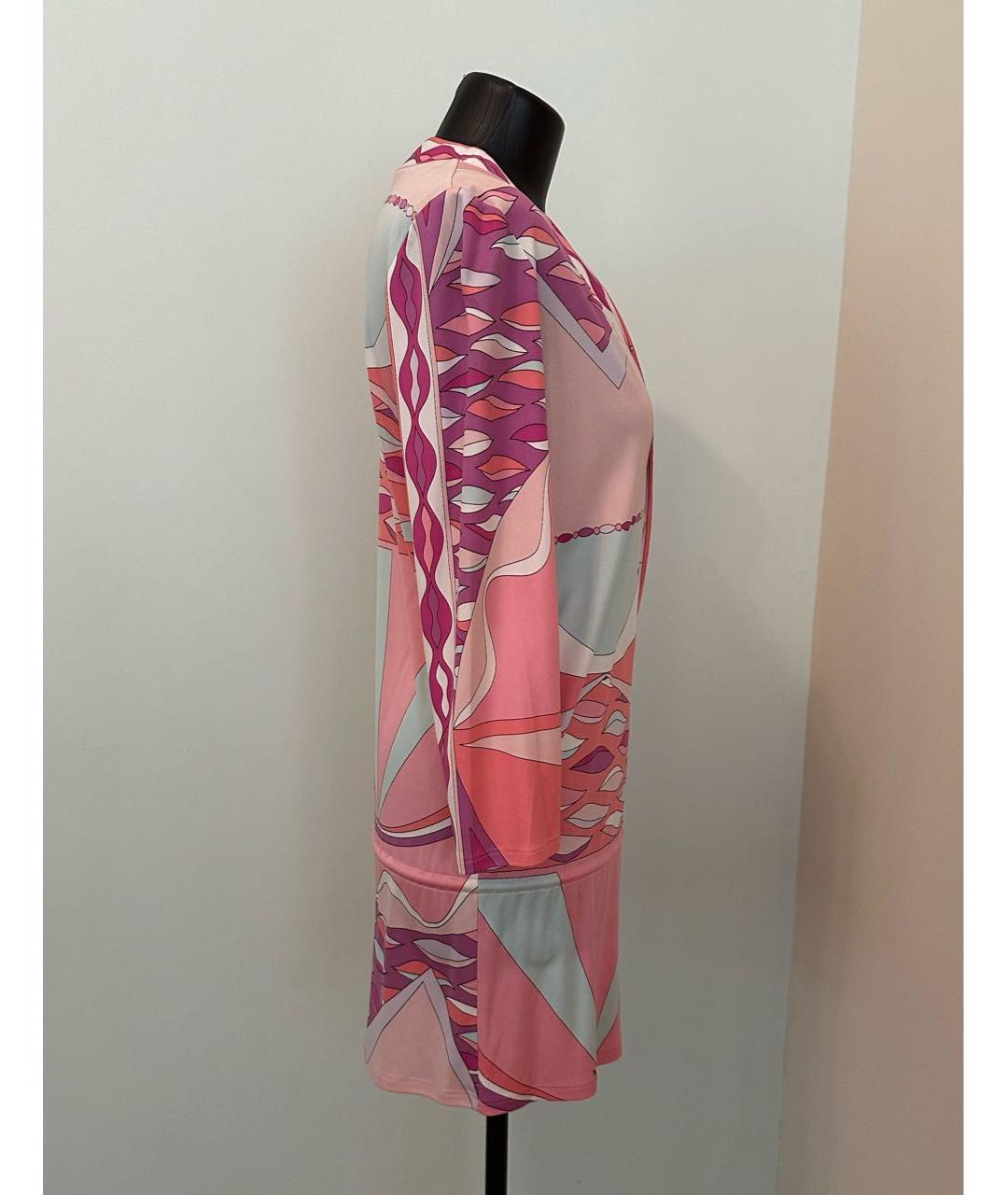 EMILIO PUCCI Розовое шелковое платье, фото 4
