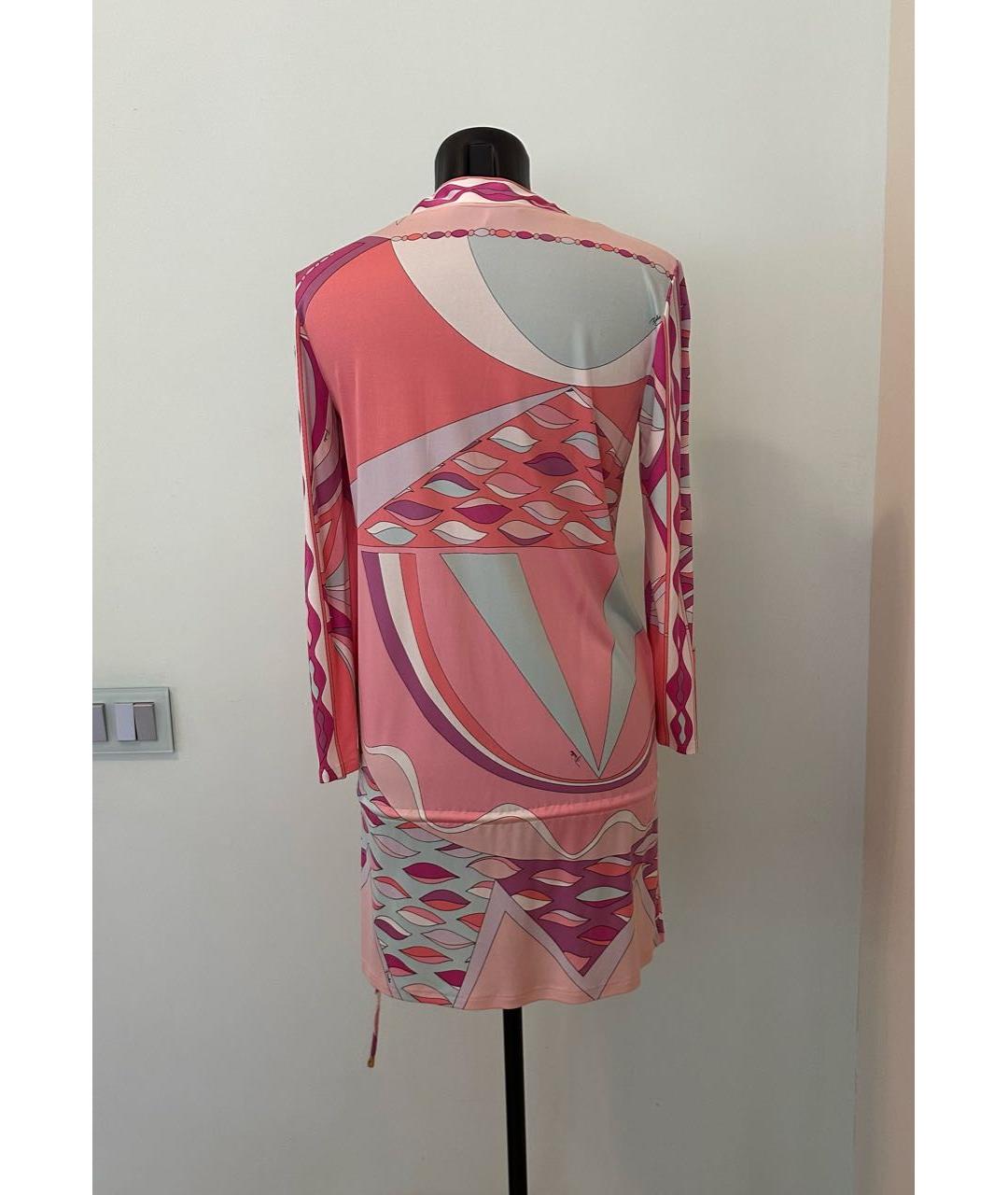 EMILIO PUCCI Розовое шелковое платье, фото 2