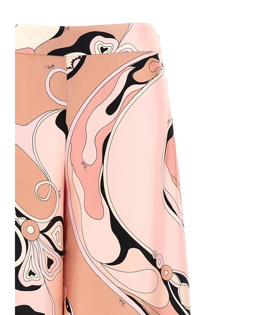 EMILIO PUCCI Розовые шелковые брюки широкие, фото 3