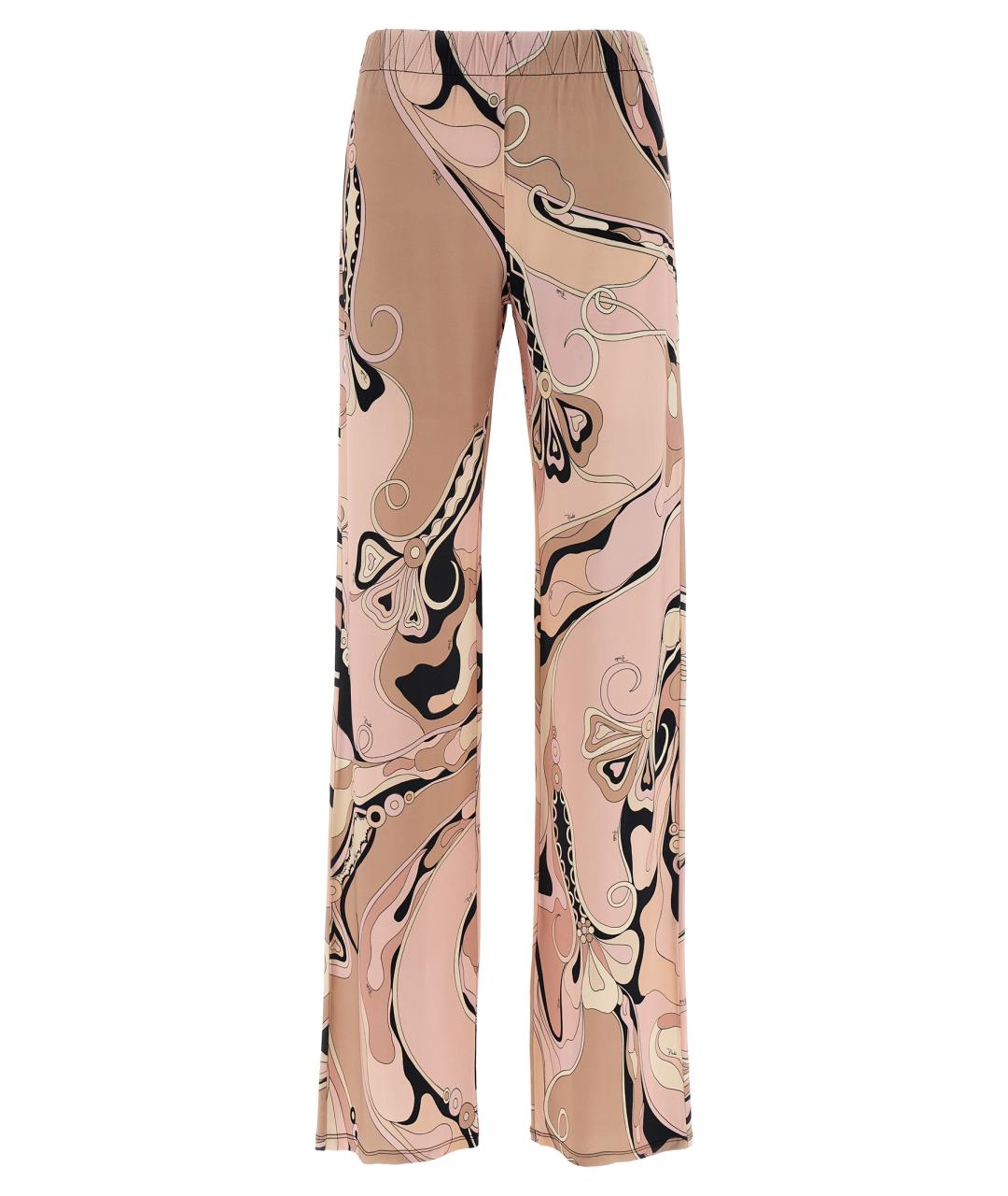 EMILIO PUCCI Розовые вискозные прямые брюки, фото 1