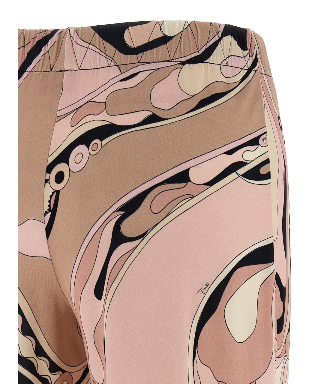 EMILIO PUCCI Розовые вискозные прямые брюки, фото 4