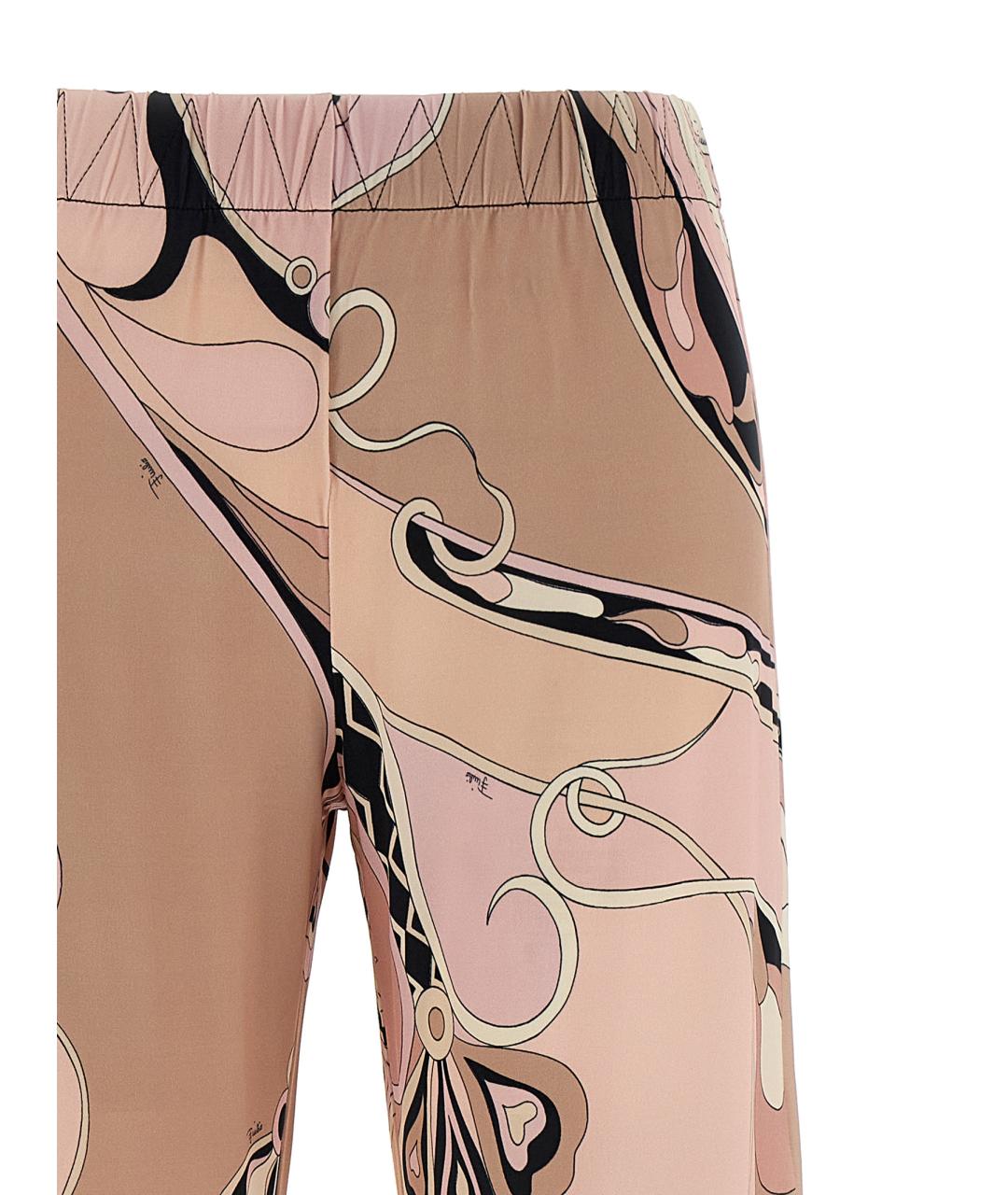 EMILIO PUCCI Розовые вискозные прямые брюки, фото 3