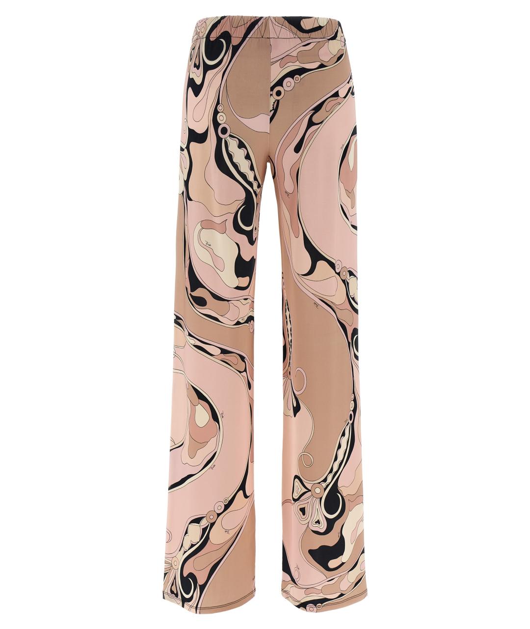 EMILIO PUCCI Розовые вискозные прямые брюки, фото 2