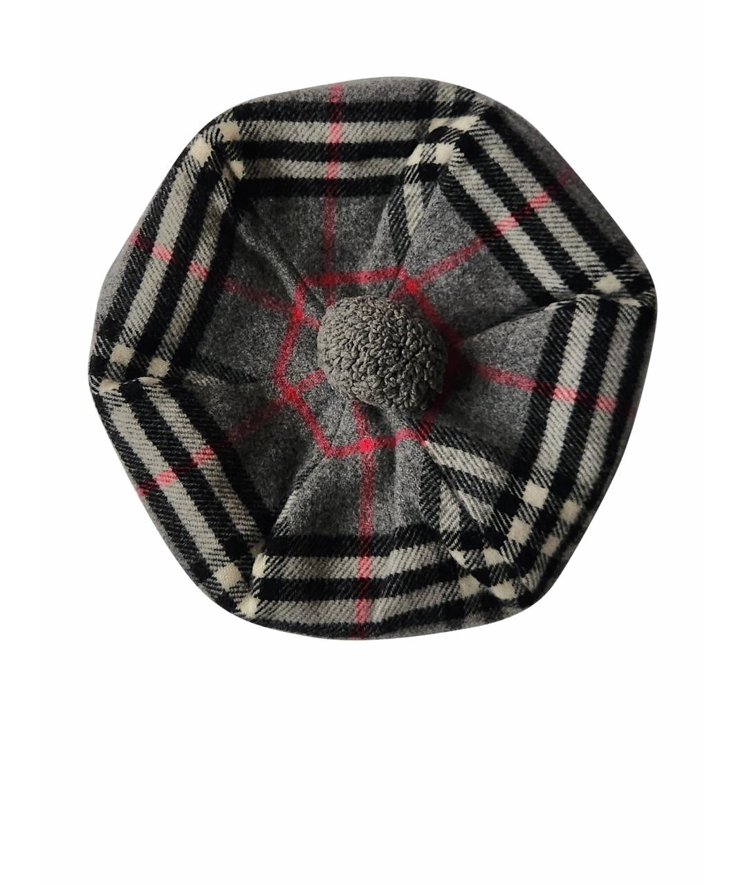 BURBERRY Серая шерстяная шапка, фото 1
