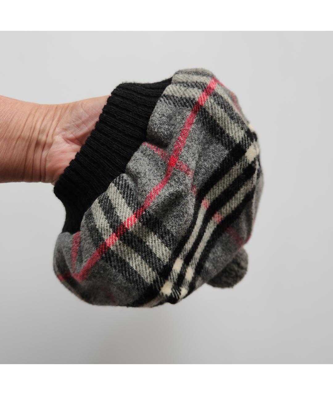 BURBERRY Серая шерстяная шапка, фото 5