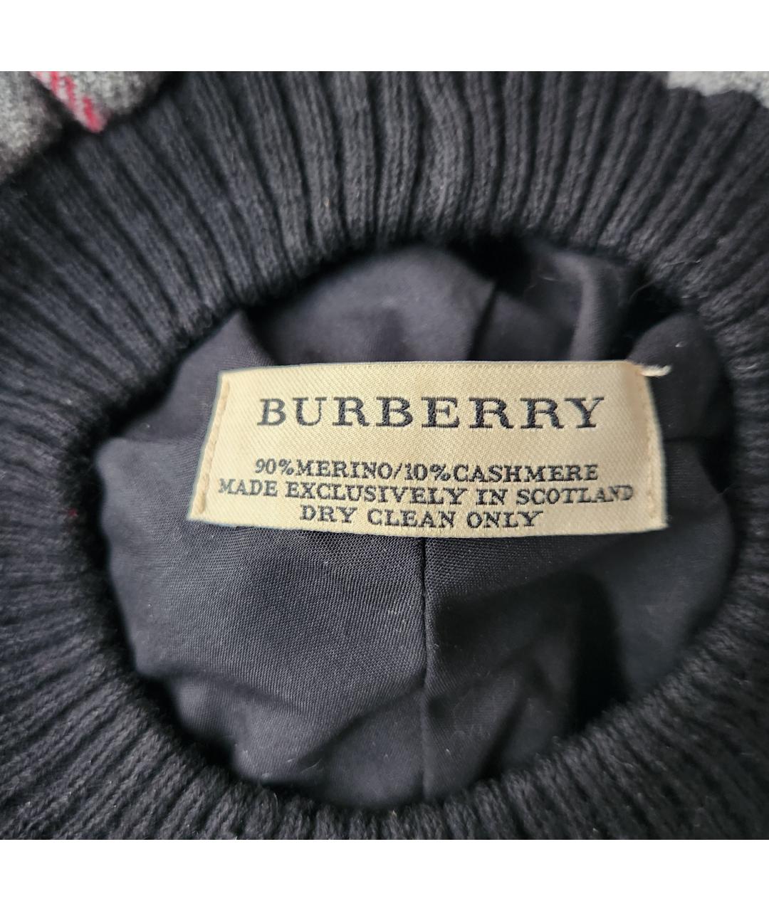 BURBERRY Серая шерстяная шапка, фото 3