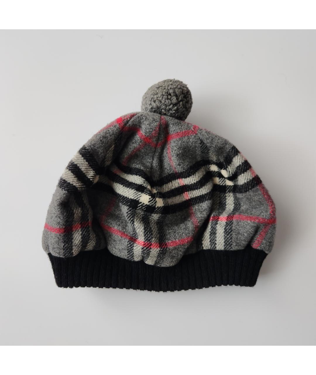 BURBERRY Серая шерстяная шапка, фото 4