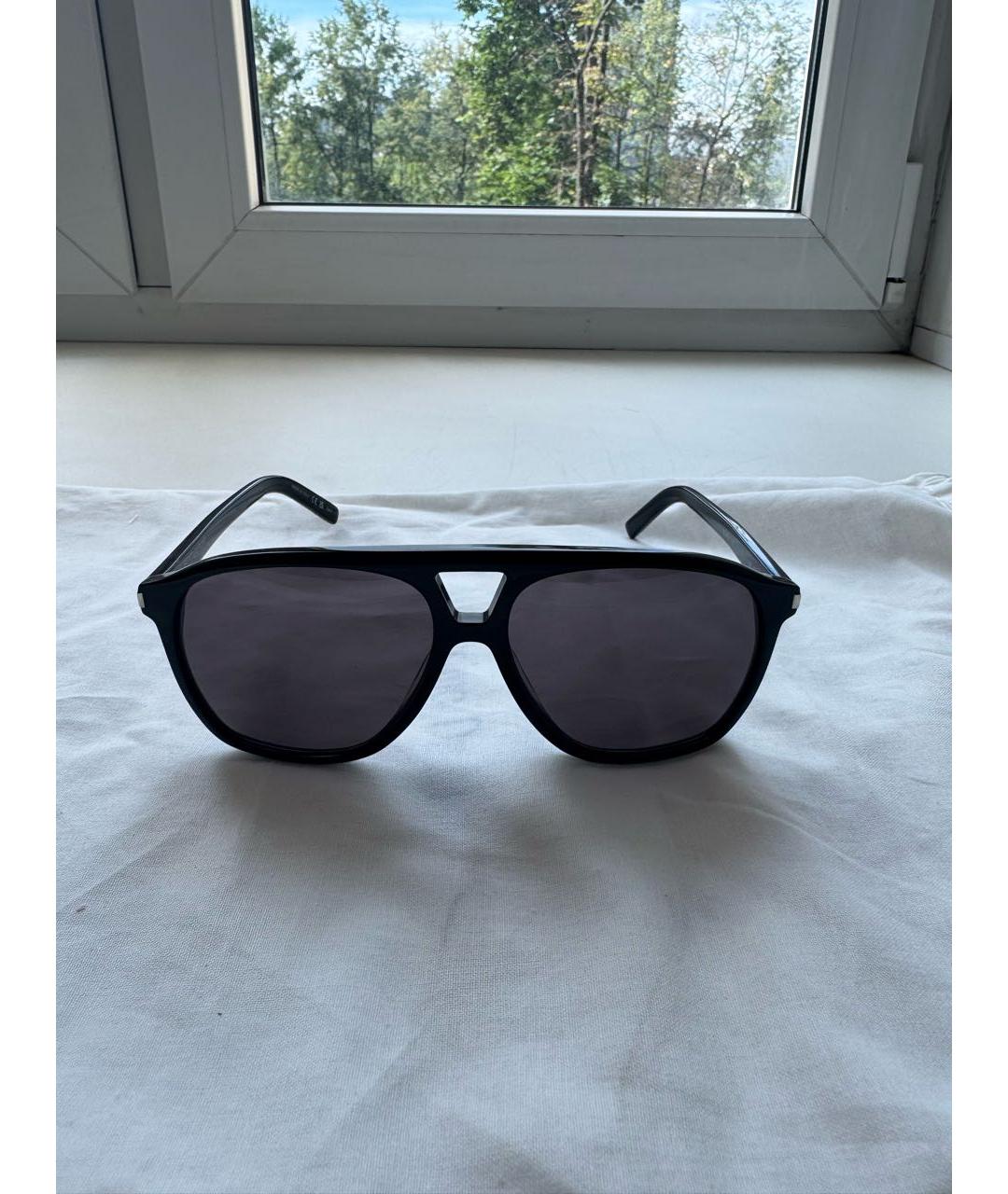 SAINT LAURENT Черные пластиковые солнцезащитные очки, фото 5
