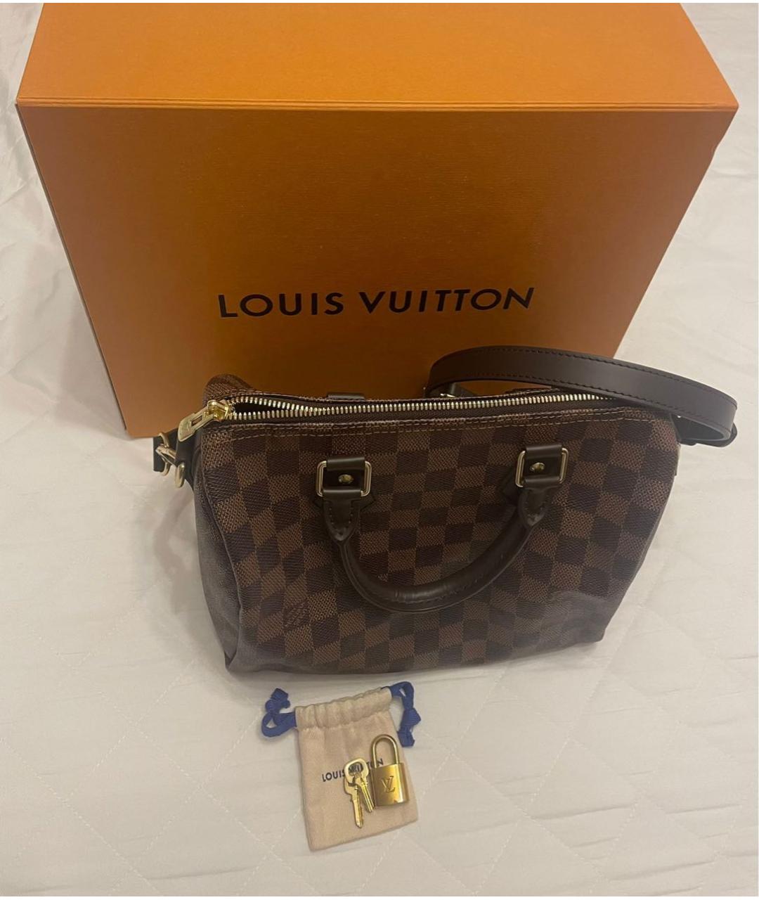 LOUIS VUITTON Коричневая кожаная сумка через плечо, фото 5
