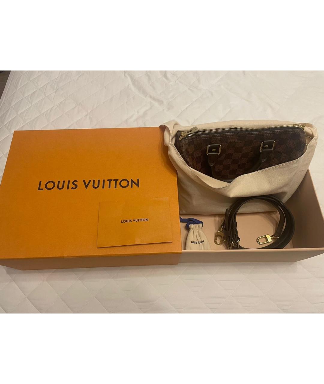 LOUIS VUITTON Коричневая кожаная сумка через плечо, фото 6