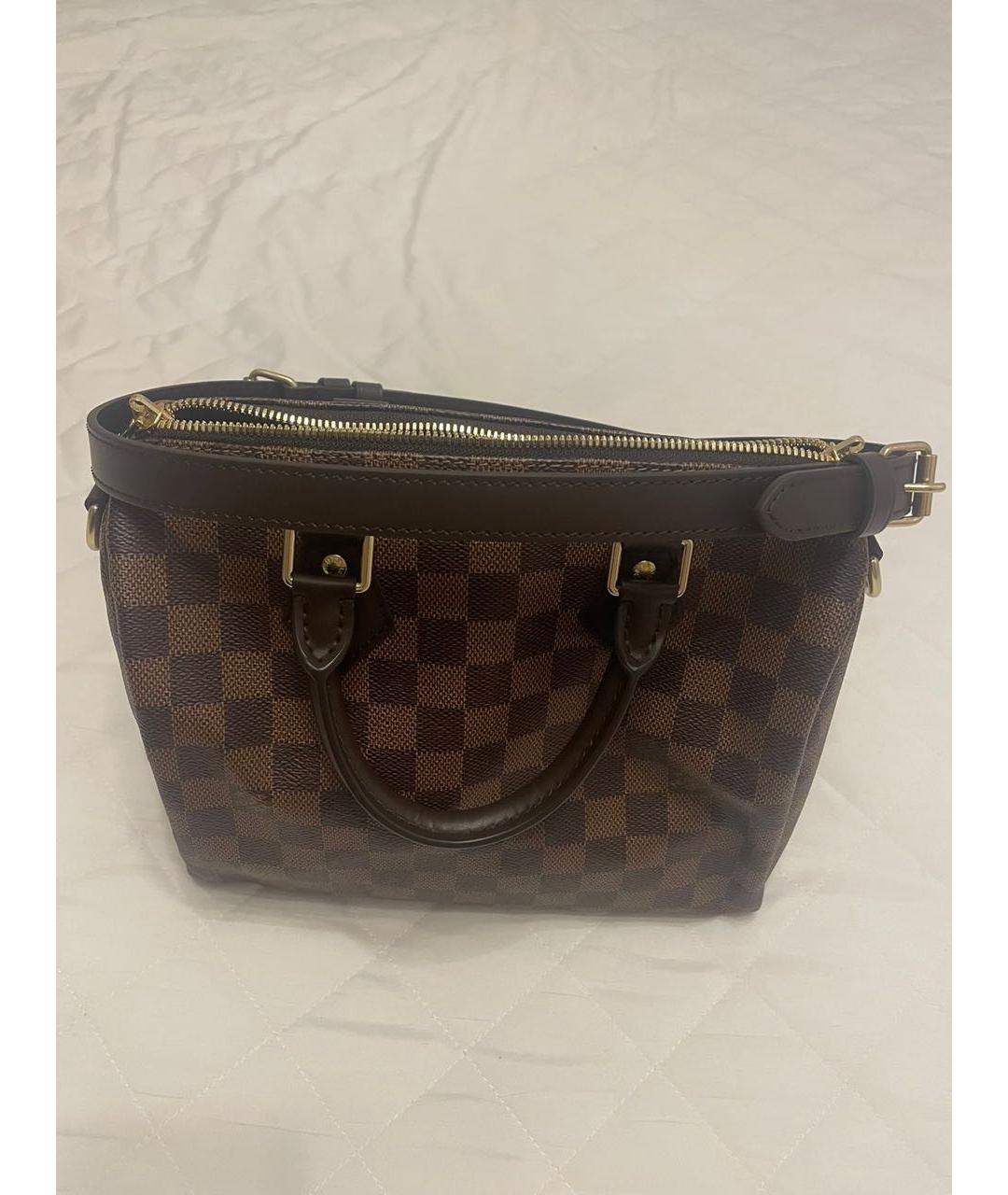 LOUIS VUITTON Коричневая кожаная сумка через плечо, фото 7