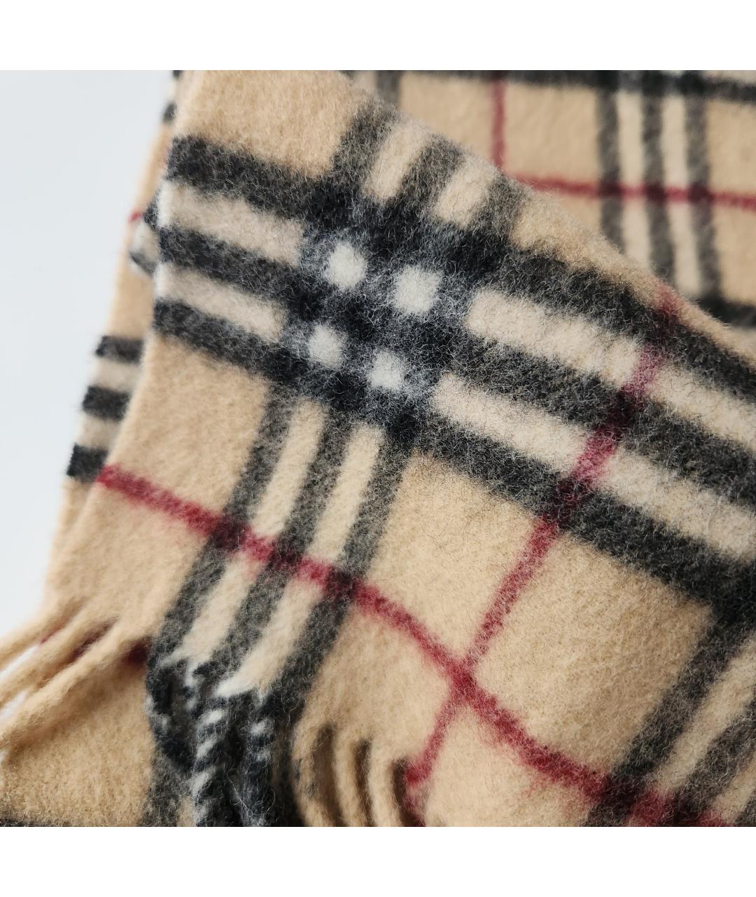 BURBERRY Бежевый шерстяной шарф, фото 3