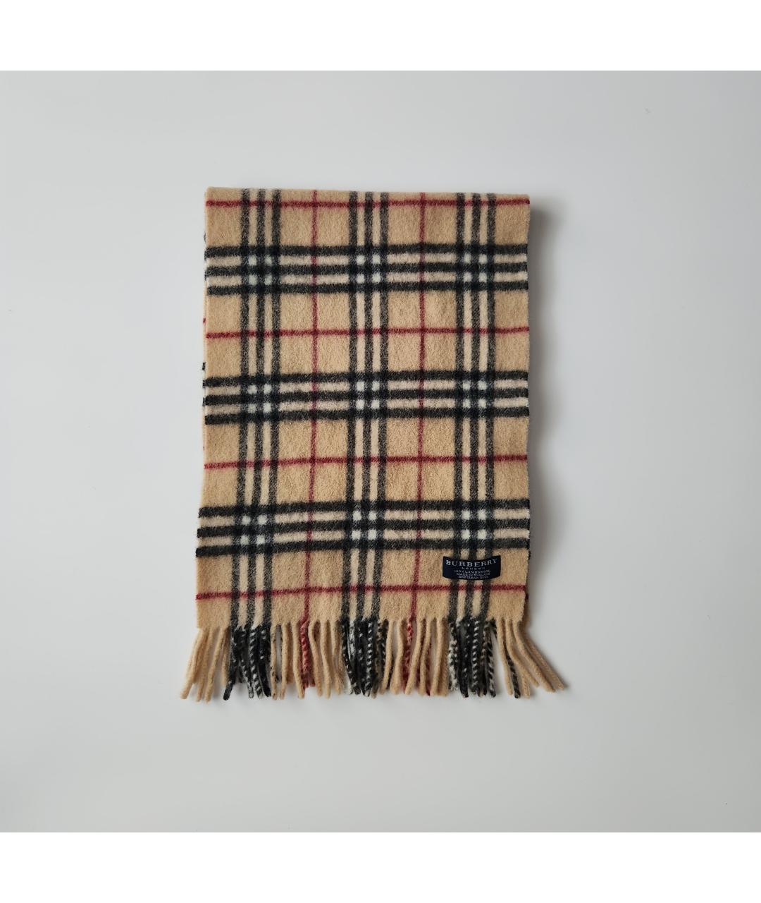 BURBERRY Бежевый шерстяной шарф, фото 6