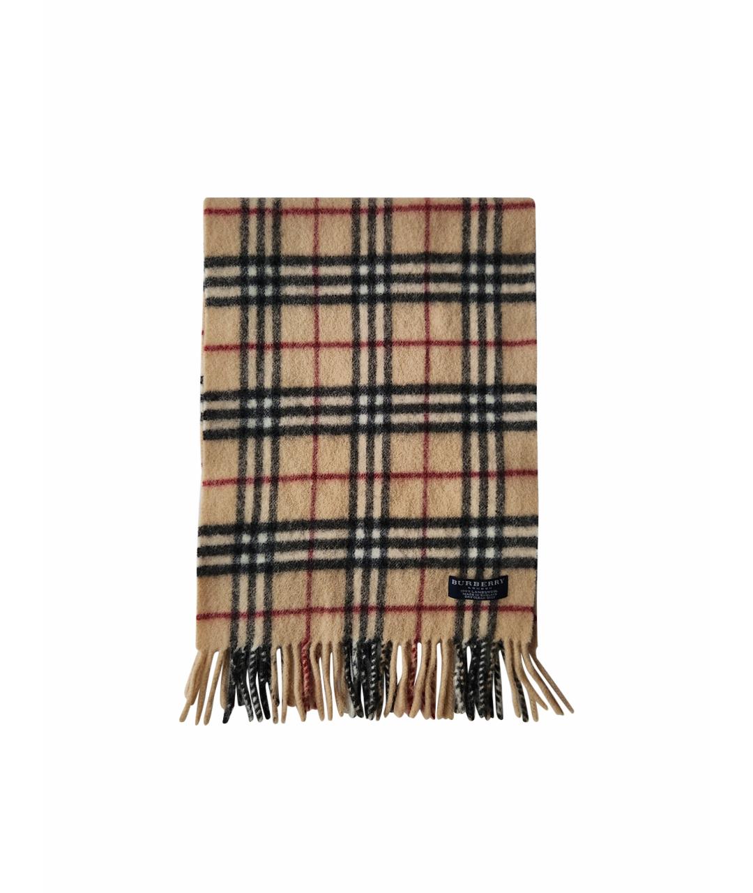 BURBERRY Бежевый шерстяной шарф, фото 1